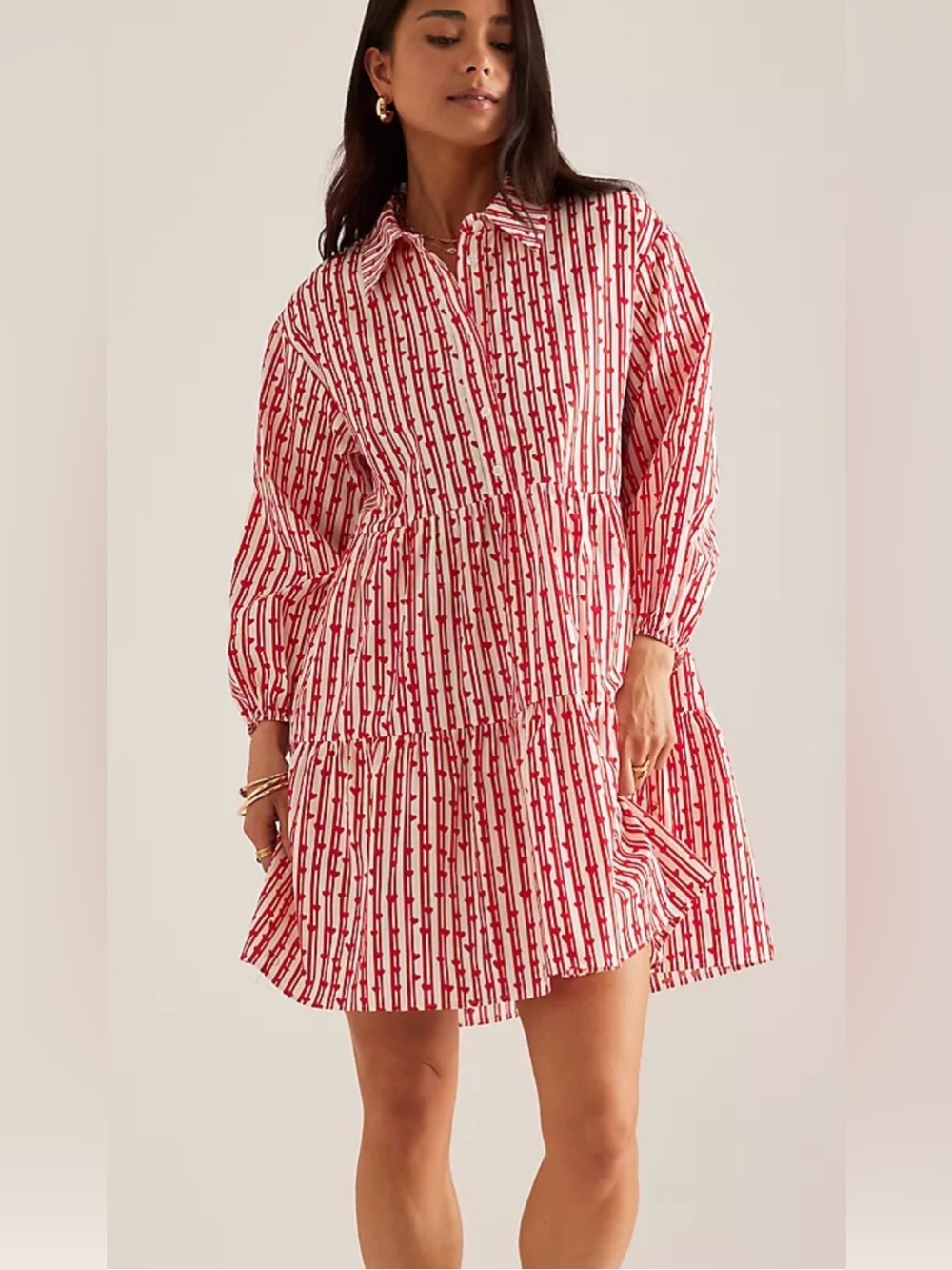 NWOT Maeve Tiered Hearts Dress